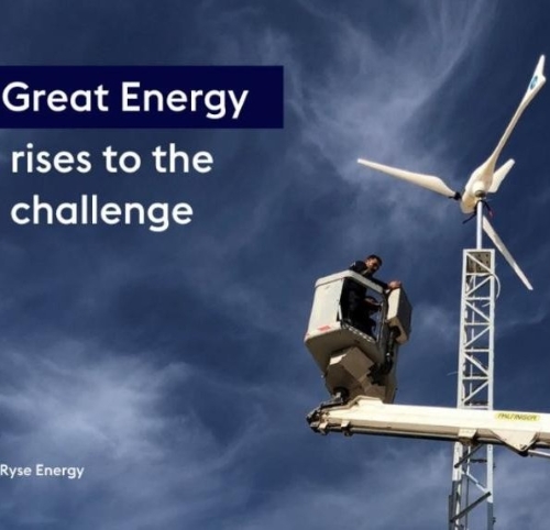 ETEAS Energy team at renewable energy installation